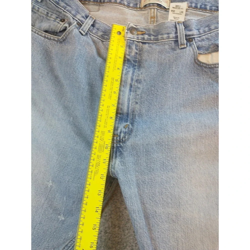 Levi Strauss Signature Mens Regular Fit Light Wash Distressed Star Jeans 40x26